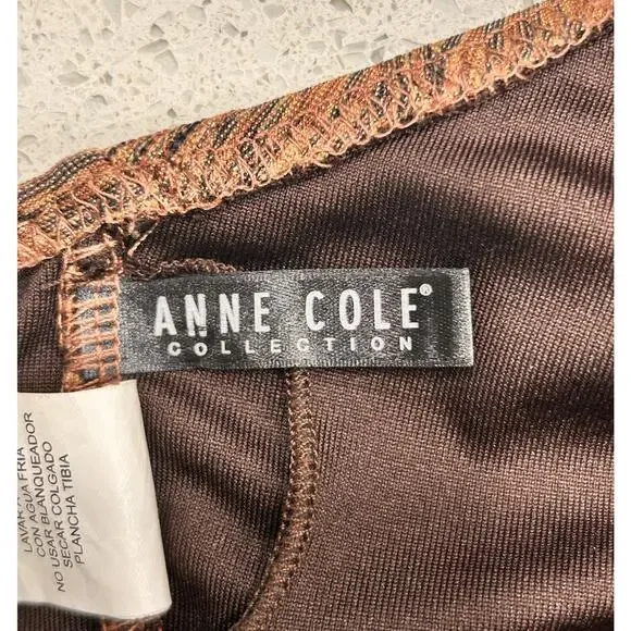 Anne Cole Bandeau Shirred 1PC Women's Swimsuit Shimmering Bronze Color Metallic - Picture 6 of 9